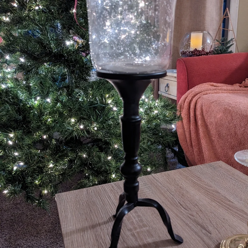 Candle Holder Footed Metal Glass Peg Tulip Style Southern Living at Home